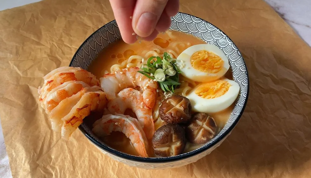 Receta ramen de camarones