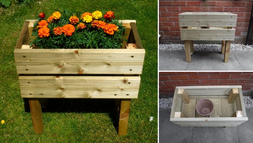 como decorara una jardinera de madera